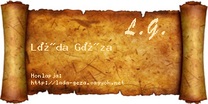 Láda Géza névjegykártya