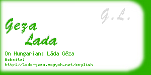 geza lada business card
