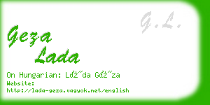 geza lada business card